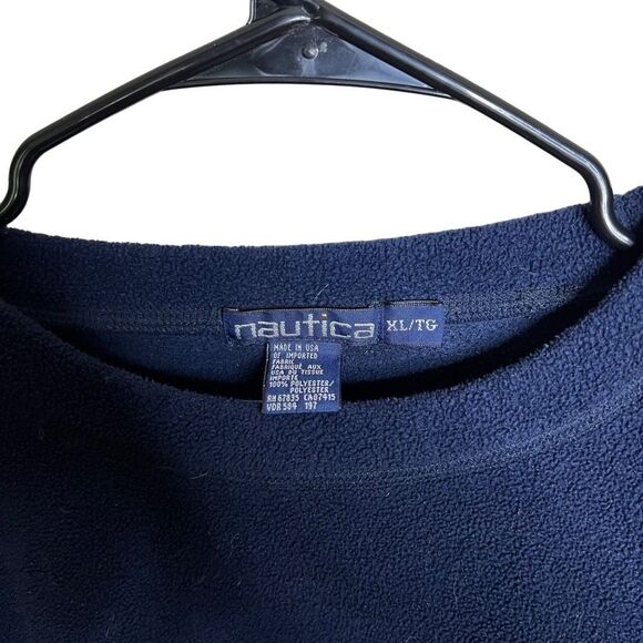 Vintage 90s Nautica Tech Fleece Pullover With Lettering XL Made In USA - Picture 6 of 6